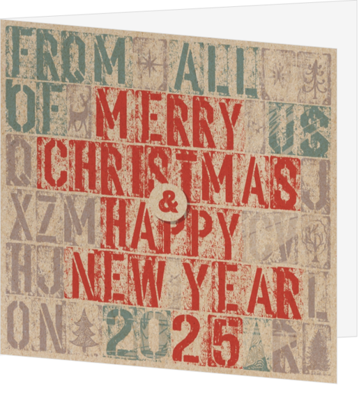 Mix & Match Kerstkaart - Typografische kerstwens 2025