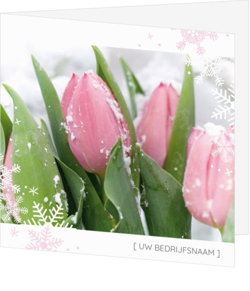 Mix & Match Kerstkaart - Besneeuwde tulpen