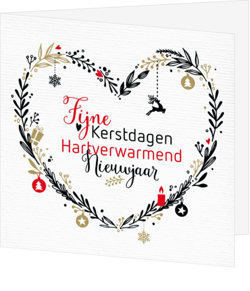 Mix & Match Kerstkaart - Sfeervol hart van kersttakjes