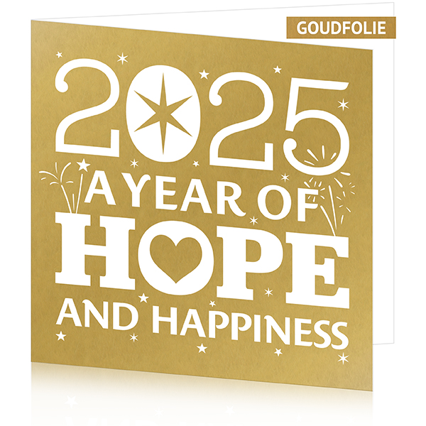 Mix & Match Kerstkaart - Goudfolie Hope and Happiness