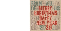 Mix & Match Kerstkaart   Typografische kerstwens 2025 Achterkant/Voorkant