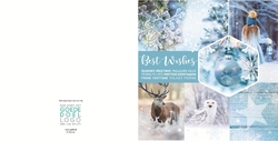 Mix & Match Kerstkaart   Blauwe collage Achterkant/Voorkant